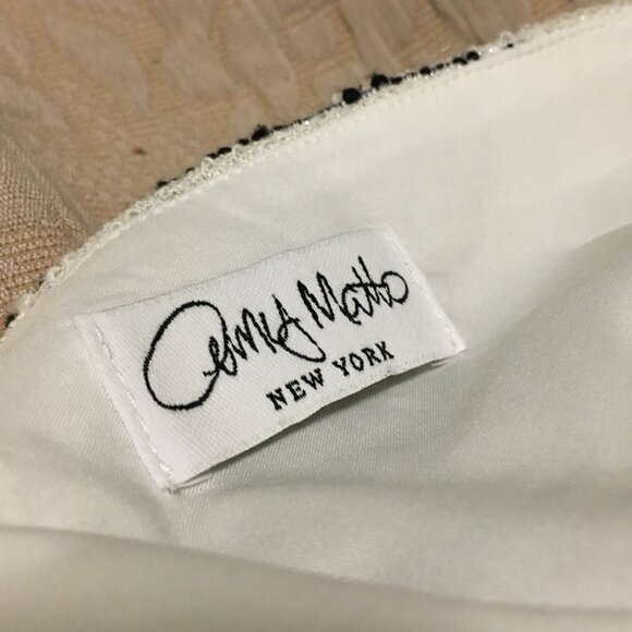 Amy Matto New York Dittered Blue & White Open Back Halter Dress - Picture 10 of 16